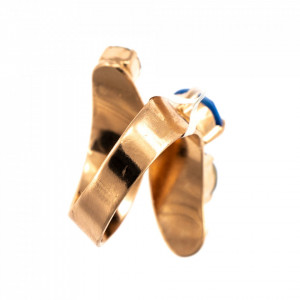 Inel placat cu Aur roz de 24K, cu cristale Swarovski, Ocean DeLite | 7515-211143RG-Albastru-8046