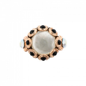 Inel placat cu Aur roz de 24K, cu cristale Swarovski, St. Martin - Caribbean Life | 7042-M87-3RG-Multicolor-7856