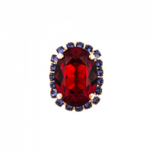 Inel placat cu Aur roz de 24K, cu cristale Swarovski, Xenia - Odyssey | 7090/1-1091RG-Multicolor-8076