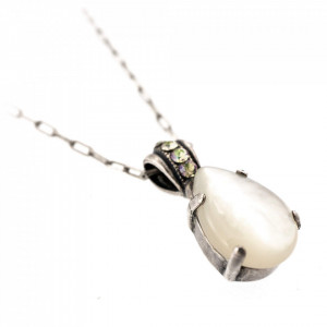 Pandantiv cu lant placat cu Argint 925, cu cristale Swarovski, Forever | 5312-1006SP-Alb-7346