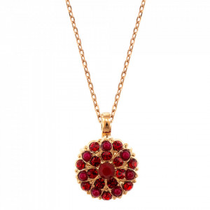 Pandantiv cu lant placat cu Aur roz de 24K, cu cristale Swarovski, Guardian Angel | 5212-227RG-Rosu-6816
