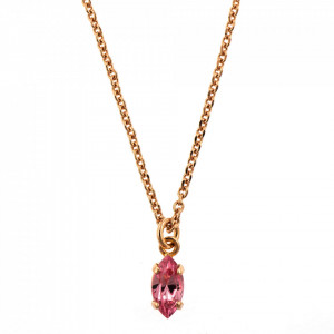 Pandantiv cu lant placat cu Aur roz de 24K, cu cristale originale, Antigua | 5633/51-223RG