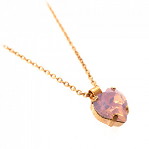 Pandantiv cu lant placat cu Aur roz de 24K, cu cristale Swarovski, Antigua | 5100/3-395RG-Roz-8896