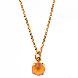 Pandantiv cu lant placat cu Aur roz de 24K, cu cristale Swarovski, Gardenia | 5440-140RG-Portocaliu-8916