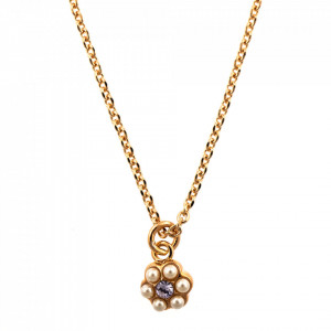Pandantiv cu lant placat cu Aur roz de 24K, cu cristale Swarovski, Romance | 5166/10-139-10RG-Multicolor-8966