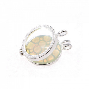 Pandantiv Magic Pendant - Grid, placat cu argint, Secret Stone Collection, cu pietre semipretioase interschimbabile-Argintiu-8166