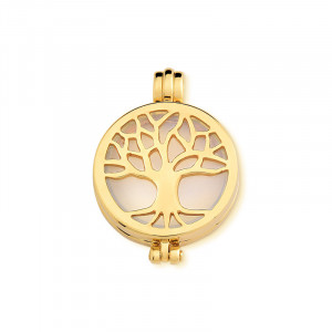 Pandantiv Magic Pendant - Tree of Life, placat cu aur, Secret Stone Collection, cu pietre semipretioase interschimbabile-Auriu-8866