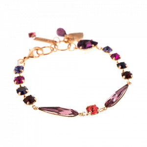 Bratara placata cu Aur roz de 24K, cu cristale Swarovski, Xenia - Odyssey | 4030/3-1091RG-Multicolor-1207