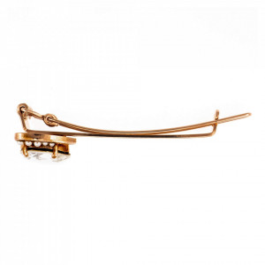 Agrafa de par placata cu Aur roz de 24K, cu cristale Swarovski, Crystal Pearl's | 9011-M48001RG-Transparent-6537