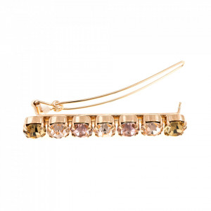 Agrafa de par placata cu Aur roz de 24K, cu cristale Swarovski, Jackie | 9252-39132RG-Bej-6567