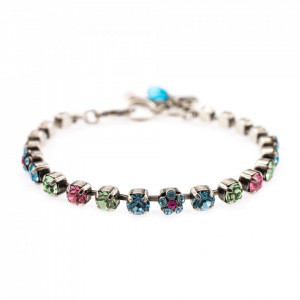 Bratara placata cu Argint 925, cu cristale Swarovski, Spring Flowers | 4008-2141SP-Multicolor-1167