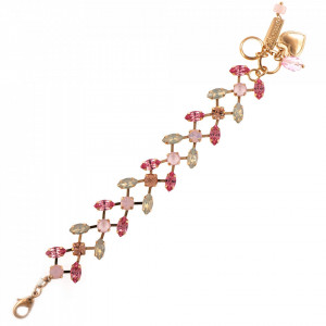 Bratara placata cu Aur roz de 24K, cu cristale Swarovski, Antigua | 4105-223-1RG-Roz-1417