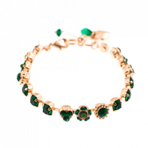 Bratara placata cu Aur roz de 24K, cu cristale Swarovski, Emerald | 4028-205205RG-Verde-1197