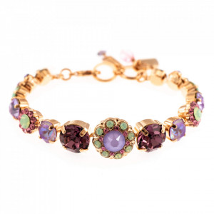 Bratara placata cu Aur roz de 24K, cu cristale Swarovski, Lavender | 4352/3-1910RG-Multicolor-1527
