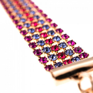 Bratara placata cu Aur roz de 24K, cu cristale Swarovski, Xenia - Odyssey | 4518-1091RG-Multicolor-1587