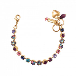 Bratara placata cu Aur roz de 24K, cu cristale Swarovski, Cotton Candy - The Sweet Life | 4028-144RG-Multicolor-1017