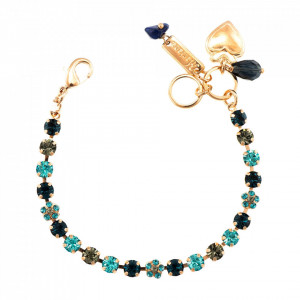 Bratara placata cu Aur roz de 24K, cu cristale Swarovski, Nightfall | 4008-1114RG-Albastru-977