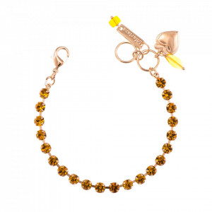 Bratara placata cu Aur roz de 24K, cu cristale Swarovski, November Lucky Birthstone | 4000-203203RG-Galben-937
