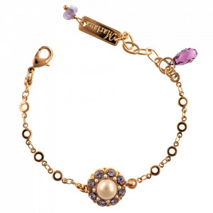 Bratara placata cu Aur roz de 24K, cu cristale Swarovski, Romance | 4417/1-139-10RG-Multicolor-1147