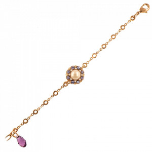Bratara placata cu Aur roz de 24K, cu cristale Swarovski, Romance | 4417/1-139-10RG-Multicolor-1537