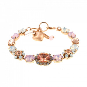 Bratara placata cu Aur roz de 24K, cu cristale Swarovski, Tiara Day | 4090/3-2333RG-Multicolor-1377