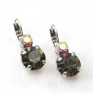 Cercei placati cu Argint 925, cu cristale Swarovski, Check Mate | 1190-280SP6-Negru-5767