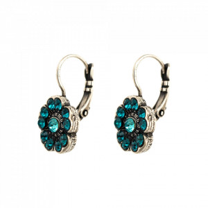 Cercei placati cu Argint 925, cu cristale Swarovski, Nightfall | 1220-1114SP6-Albastru-5867