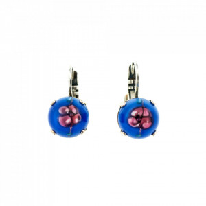 Cercei placati cu Argint 925, cu cristale Swarovski, Nightfall | 1445-01249SP6-Albastru-6007