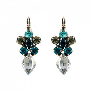 Cercei placati cu Argint 925, cu cristale Swarovski, Nightfall | 1628/1-1114SP6-Albastru-6157