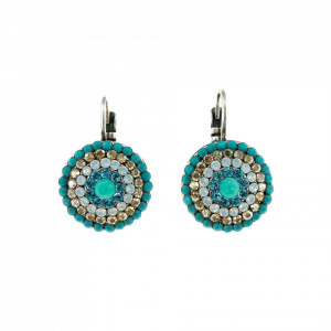 Cercei placati cu Argint 925, cu cristale Swarovski, Sapphire Sky | 1193-807SP6-Multicolor-5487