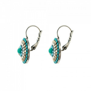 Cercei placati cu Argint 925, cu cristale Swarovski, Sapphire Sky | 1193-807SP6-Multicolor-5797