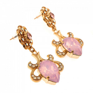 Cercei placati cu Aur roz de 24K, cu cristale Swarovski, Aura | 1156/1-1112RG2-Multicolor-5687