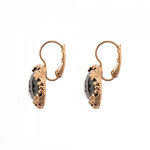 Cercei placati cu Aur roz de 24K, cu cristale Swarovski, Black Diamond | 1374-215ARG6-Gri-5837