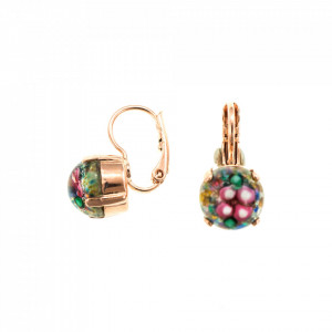 Cercei placati cu Aur roz de 24K, cu cristale Swarovski, California Dreaming | 1445-01749RG6-Multicolor-6397