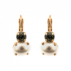 Cercei placati cu Aur roz de 24K, cu cristale originale, Earl Grey | 1462-1132RG6