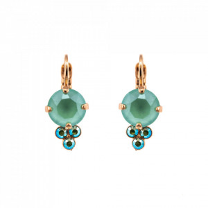 Cercei placati cu Aur roz de 24K, cu cristale originale, Fern | 1010-2143RG6