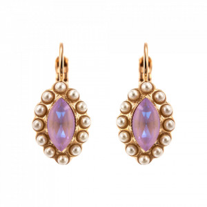 Cercei placati cu Aur roz de 24K, cu cristale originale, Romance | 1115/1-139-10RG6