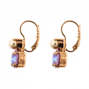 Cercei placati cu Aur roz de 24K, cu cristale Swarovski, Romance | 1190-139-10RG6-Multicolor-5757
