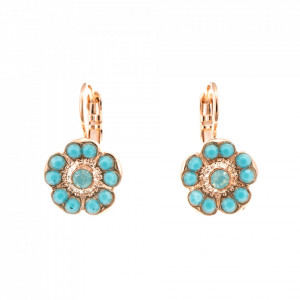 Cercei placati cu Aur roz de 24K, cu cristale originale, Sapphire Sky | 1220-2677RG6