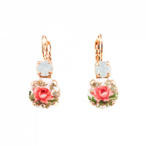 Cercei placati cu Aur roz de 24K, cu cristale originale, Seashell | 1062-234RG6