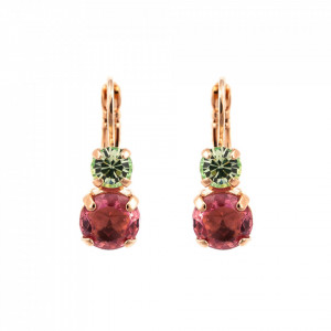 Cercei placati cu Aur roz de 24K, cu cristale Swarovski, Spring Flowers | 1190-2141RG6-Multicolor-5437