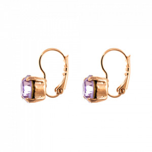 Cercei placati cu Aur roz de 24K, cu cristale Swarovski, Violet - Colors | 1440-371RG6-Mov-6347