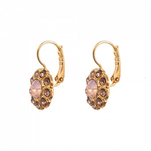 Cercei placati cu Aur roz de 24K, cu cristale Swarovski, Aura | 1131-1112RG6-Multicolor-2197
