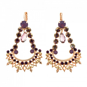 Cercei placati cu Aur roz de 24K, cu cristale Swarovski, Bohemian Rhapsody | 1422/1-1072RG6-Mov-5667