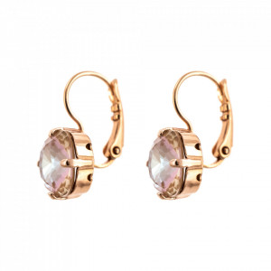 Cercei placati cu Aur roz de 24K, cu cristale Swarovski, Cappuccino DeLite | 1470/1-148RG6-Multicolor-6437