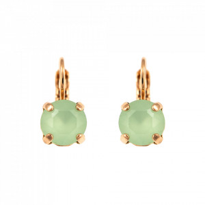 Cercei placati cu Aur roz de 24K, cu cristale Swarovski, Fern | 1440-008RG6-Verde-8927
