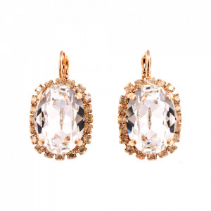 Cercei placati cu Aur roz de 24K, cu cristale Swarovski, Forever | 1090/1-391100RG6-Transparent-1817