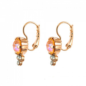 Cercei placati cu Aur roz de 24K, cu cristale Swarovski, Gardenia | 1010-1913RG6-Alb-1717