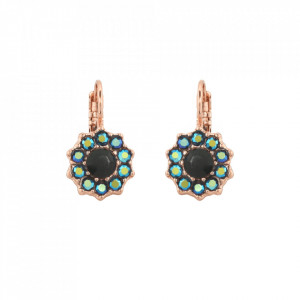 Cercei placati cu Aur roz de 24K, cu cristale Swarovski, Grease Lightning | 1157-667rg6-Multicolor-5347