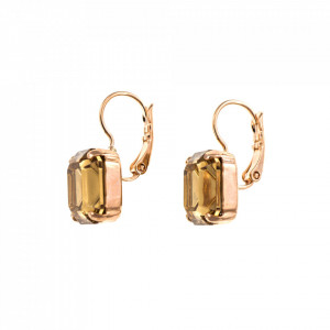 Cercei placati cu Aur roz de 24K, cu cristale Swarovski, Jackie | 1421/1-246RG6-Bej-5987